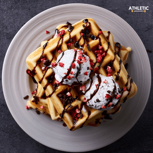 Protein Waffeln mit Vanille Eis