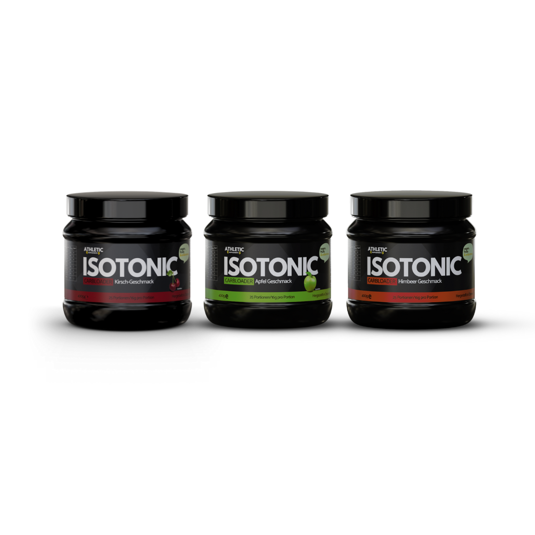 Isotonic Bundle mit Isotonic Kirsche, Apfel und Himbeere