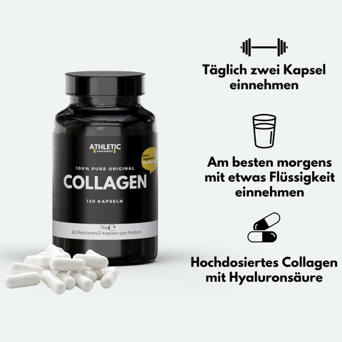 Collagen Kapseln Pure– reines Kollagen zur Unterstützung von Haut, Gelenken & Bindegewebe in hochwertiger Qualität