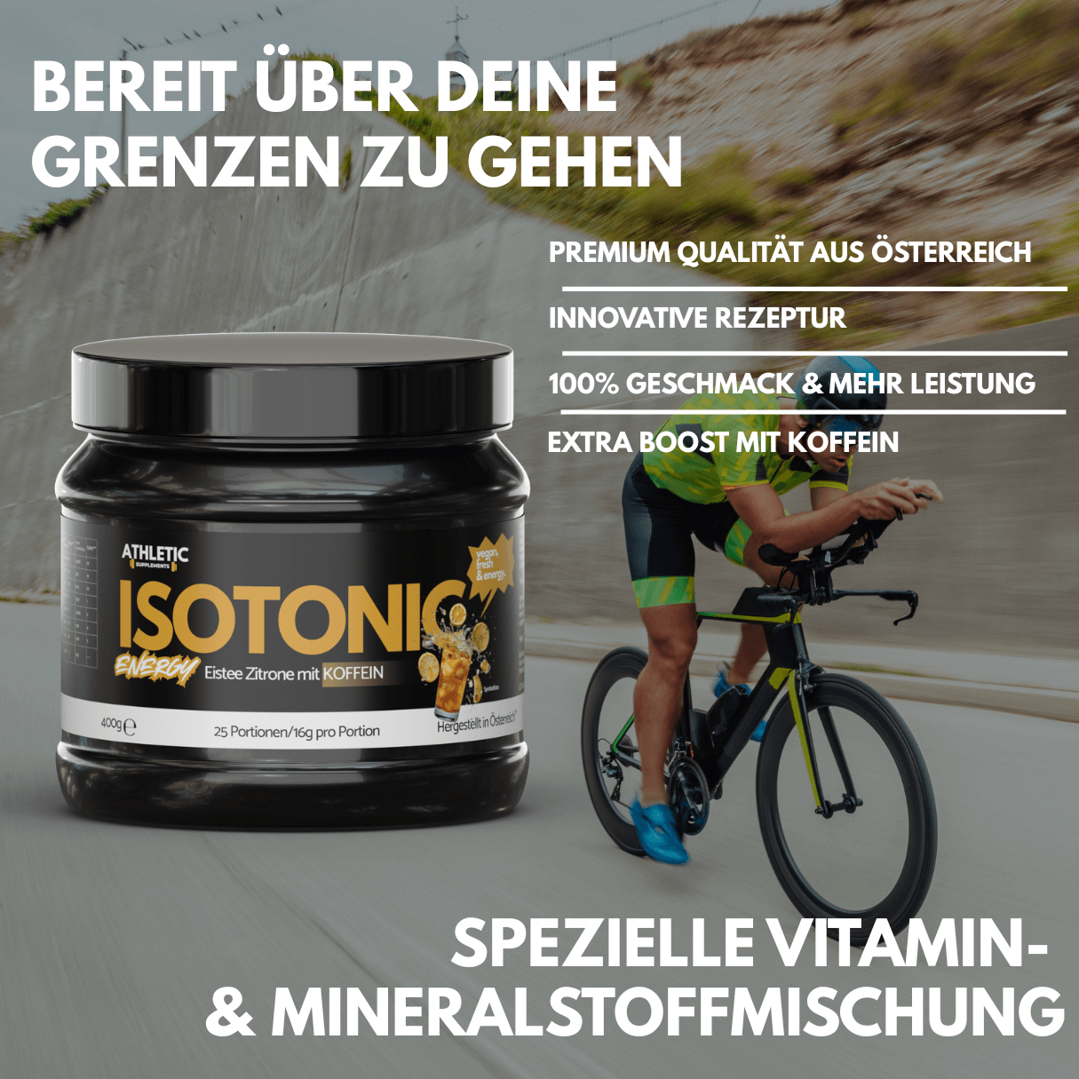Isotonic Drink mit Koffein - Carbloader Eistee Zitrone 400g