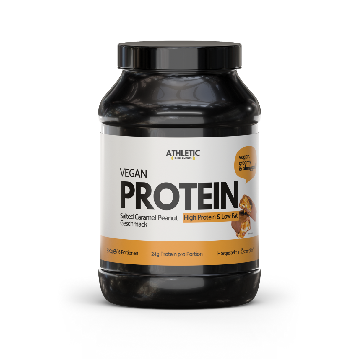 Veganes salted caramel peanut protein