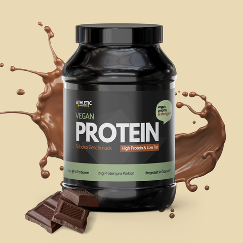 Vegan Protein Schoko – pflanzliches Eiweiß mit Schokogeschmack in Premiumqualität für Muskelaufbau ohne Whey