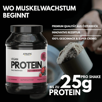 Vegan Protein Berry – pflanzliches Eiweiß mit Beerengeschmack in Premiumqualität 