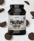 Athletic Vegan Protein Cookies & Cream 500 g mit Cookies als Geschmacksmotiv