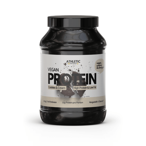 Athletic Supplements Vegan Protein Cookies & Cream 500 g – veganes Proteinpulver mit 23 g Protein pro Portion