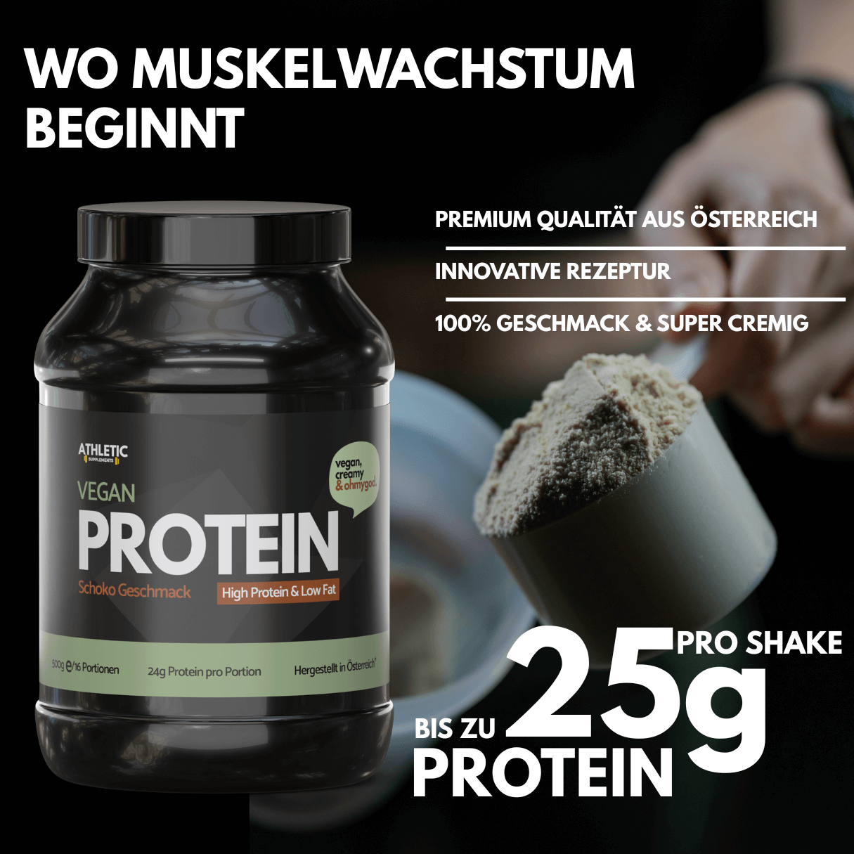 Vegan Protein Schoko – pflanzliches Eiweiß mit Schokogeschmack 