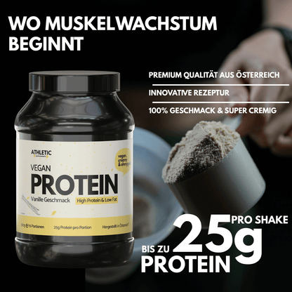 Vegan Protein Vanille – pflanzliches Eiweiß mit Vanillegeschmack in Premiumqualität 