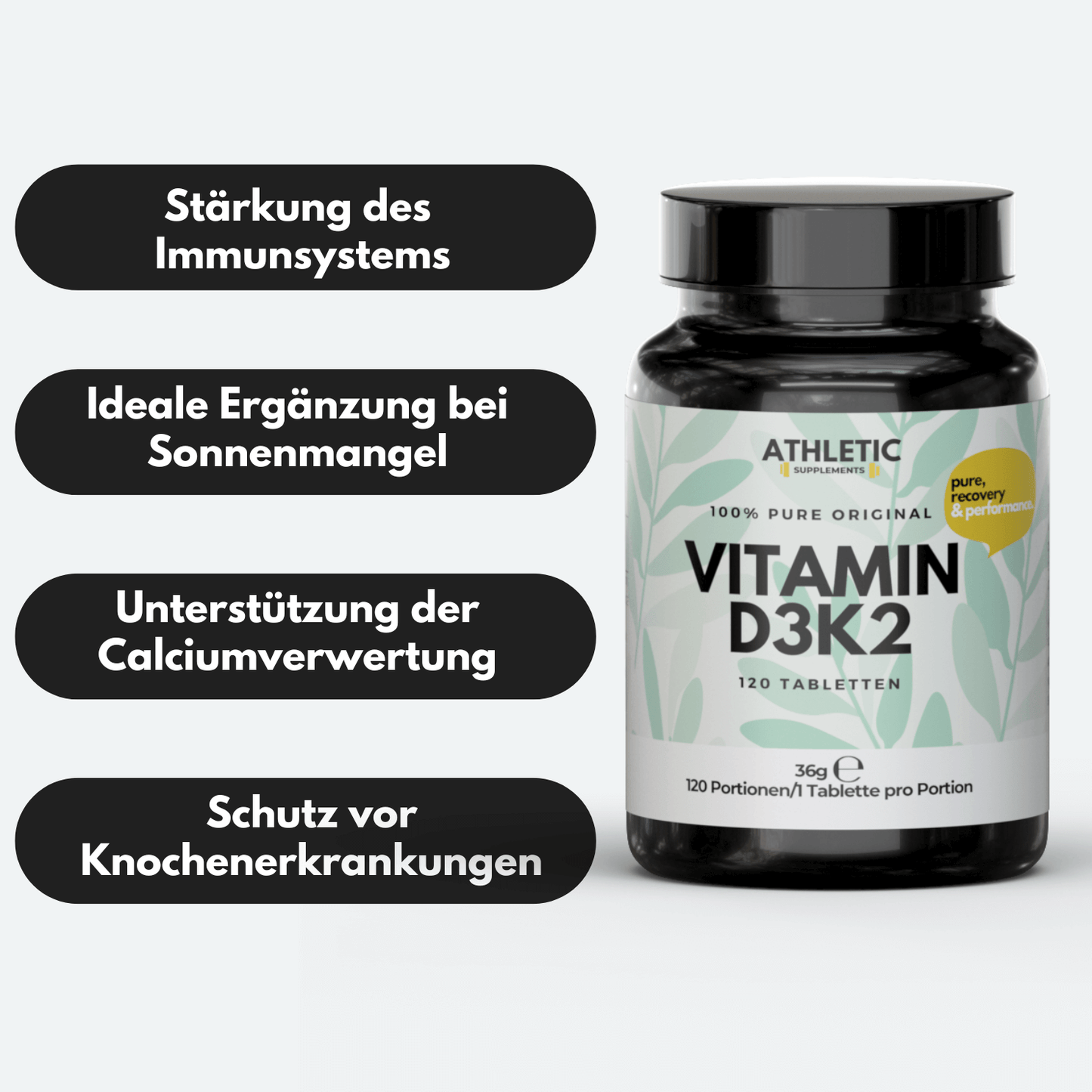 Vitamin D3 K2 Tabletten Pure