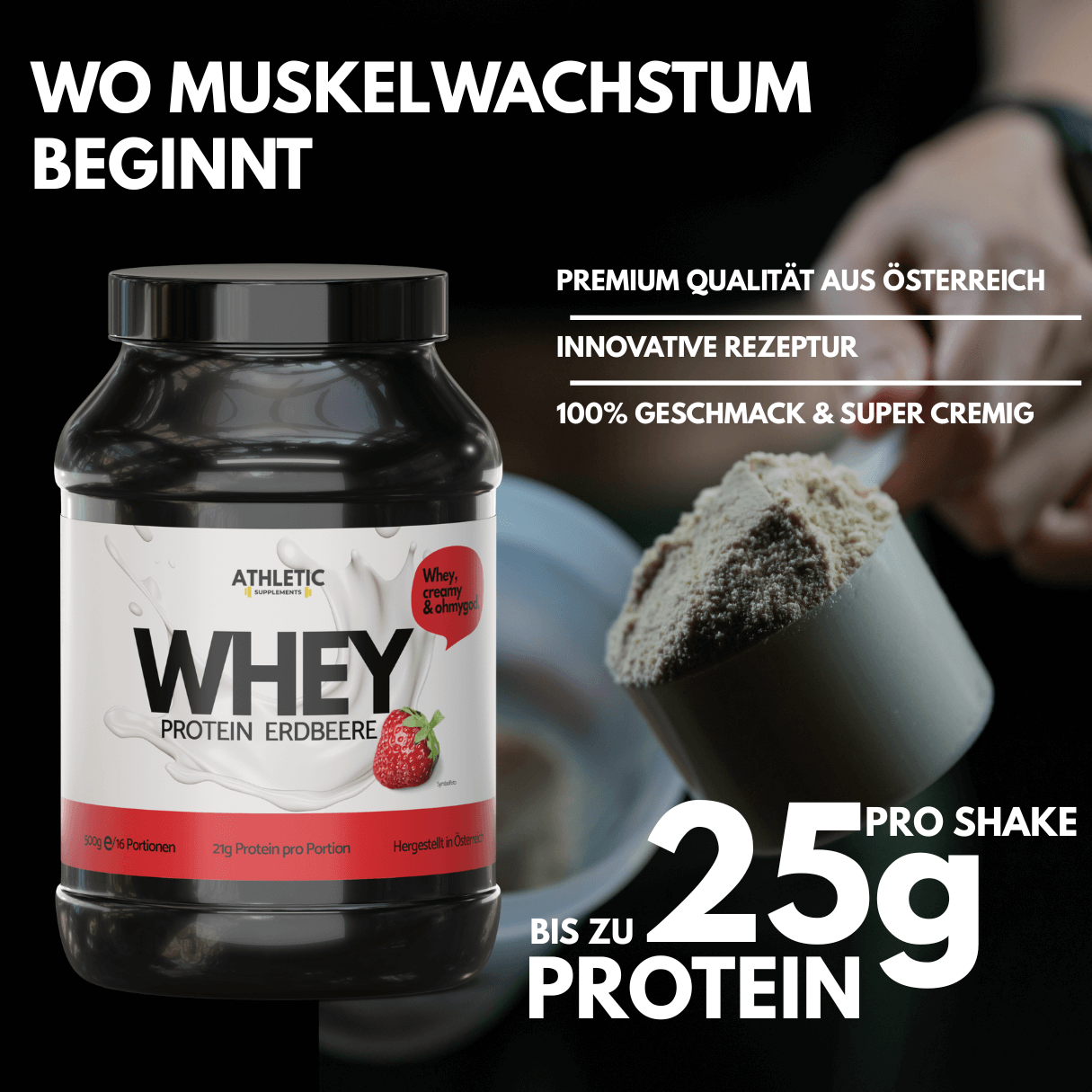 Whey Protein Erdbeere 500g