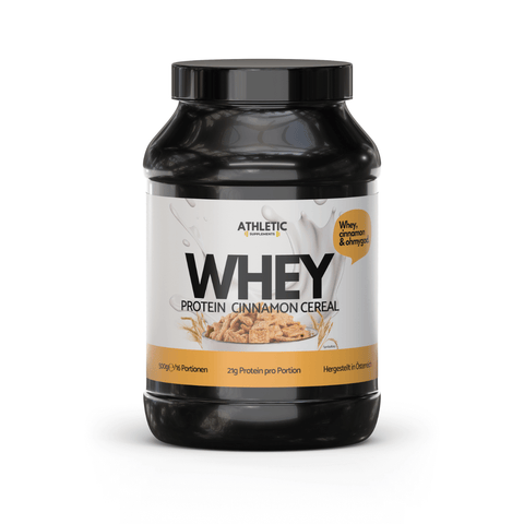 Whey Protein Cinnamon Cereal – zimt-cereal Geschmack, hochwertiges Molkeprotein in Premiumqualität für fettfreien Muskelaufbau und schnelle Regeneration